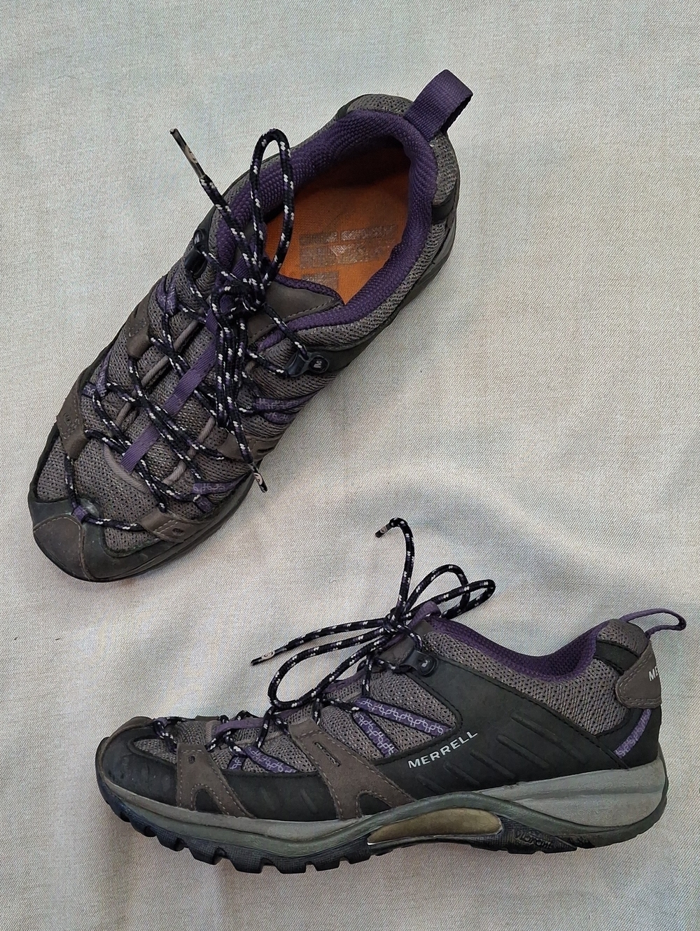Merrell Siren Sport Hiking Shoes Black Perfect Plum Vibram Size 9.5